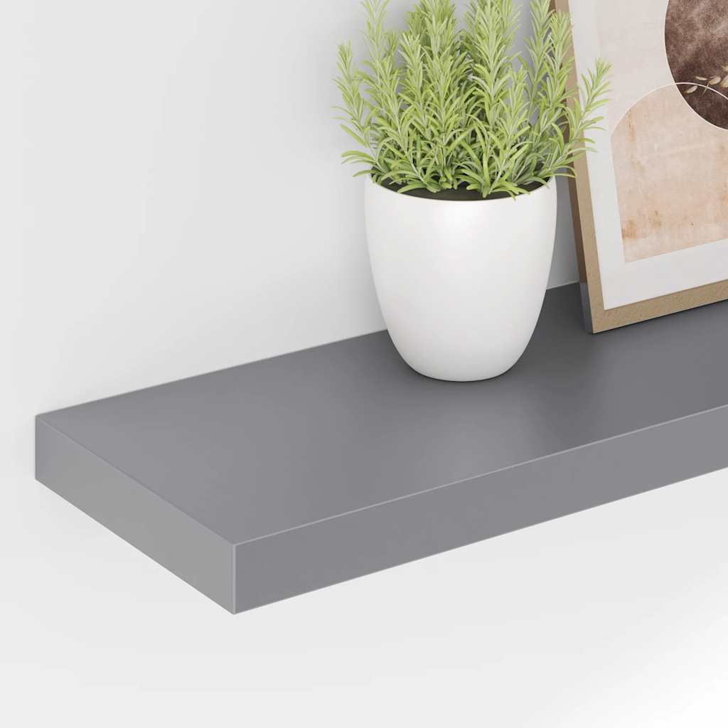 Étagères murales flottantes 4 pcs gris 120x23,5x3,8 cm MDF - XIOS