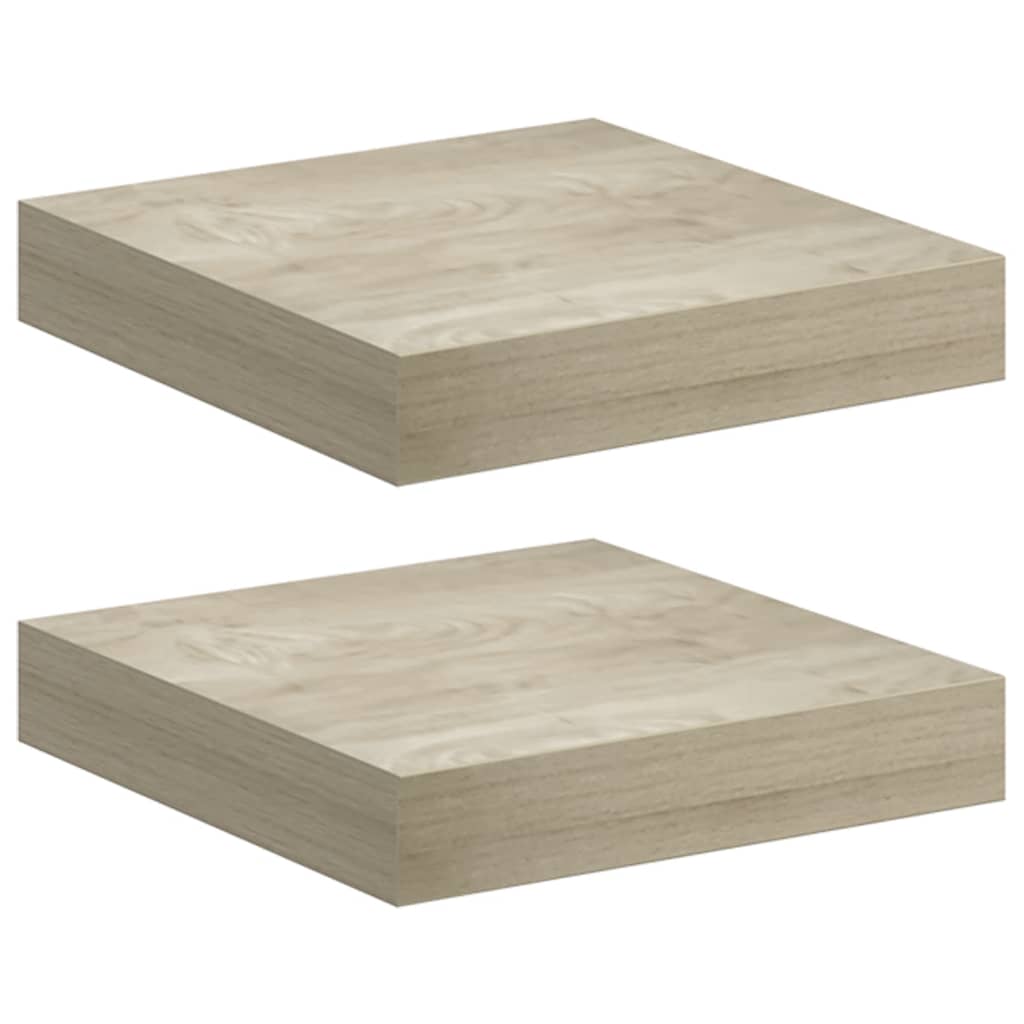 Étagères murales flottantes 2 pcs chêne 23x23,5x3,8 cm MDF - XIOS