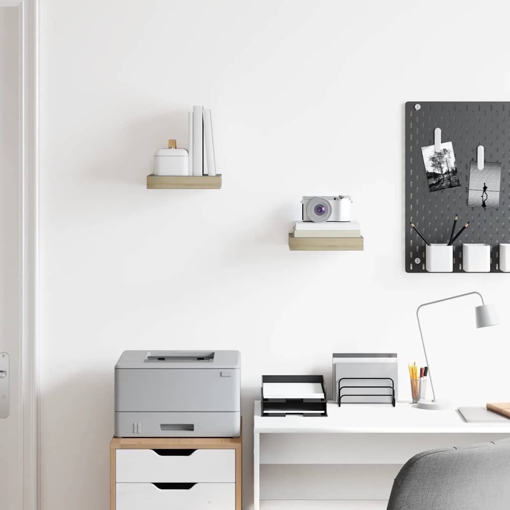 Étagères murales flottantes 2 pcs chêne 23x23,5x3,8 cm MDF - XIOS