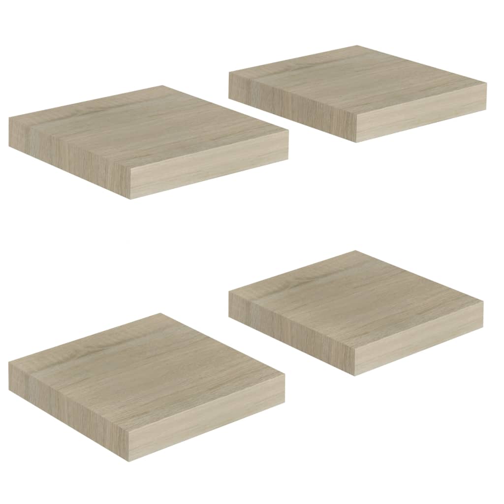 Étagères murales flottantes 4 pcs chêne 23x23,5x3,8 cm MDF - XIOS