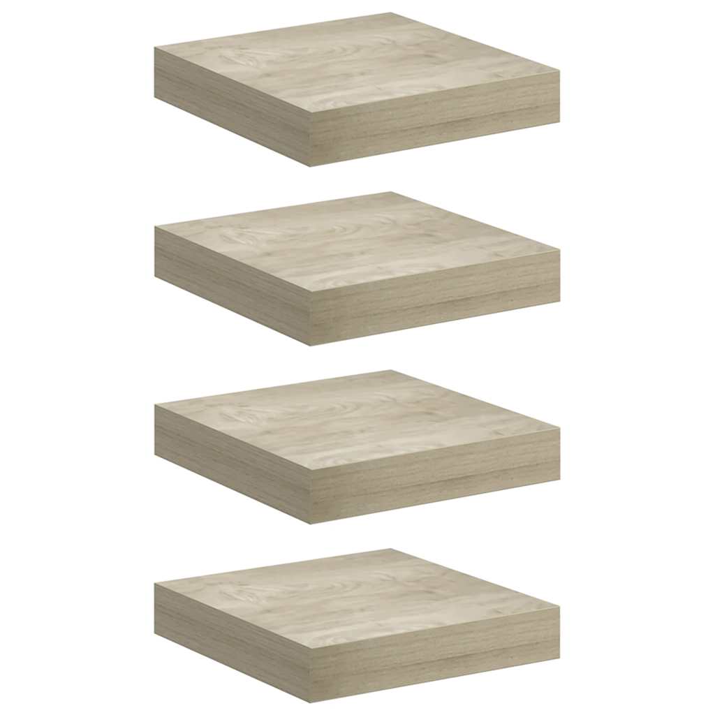 Étagères murales flottantes 4 pcs chêne 23x23,5x3,8 cm MDF - XIOS