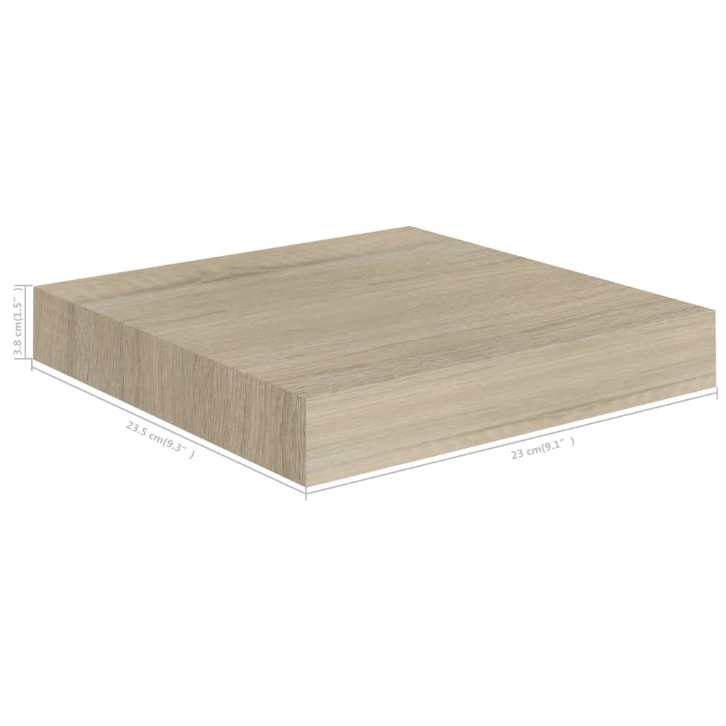 Étagères murales flottantes 4 pcs chêne 23x23,5x3,8 cm MDF - XIOS