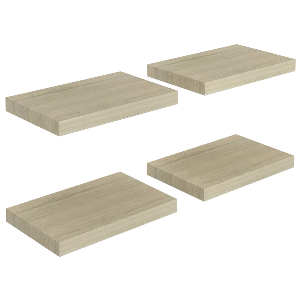 Étagères murales flottantes 4 pcs chêne 40x23x3,8 cm MDF - XIOS