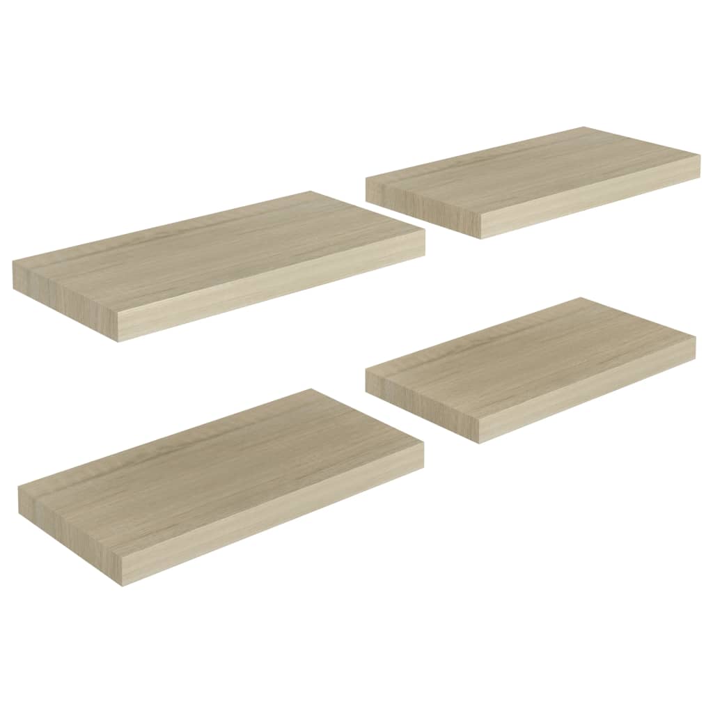 Étagères murales flottantes 4 pcs chêne 50x23x3,8 cm MDF - XIOS