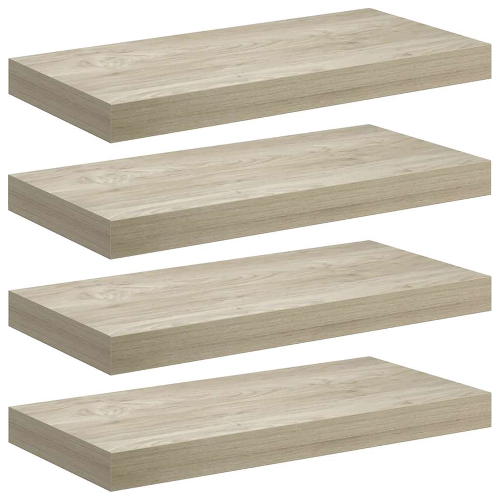Étagères murales flottantes 4 pcs chêne 50x23x3,8 cm MDF - XIOS