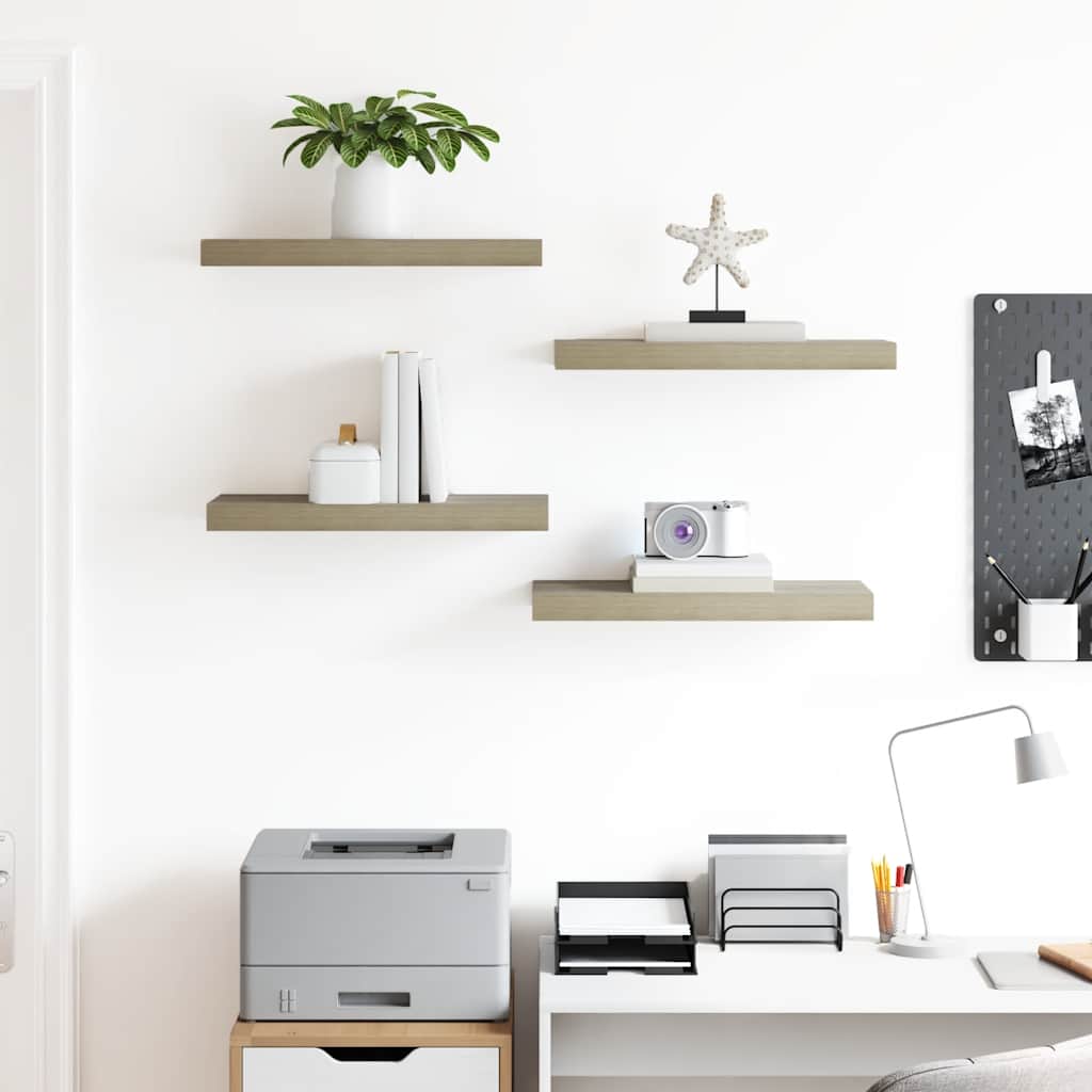 Étagères murales flottantes 4 pcs chêne 50x23x3,8 cm MDF - XIOS