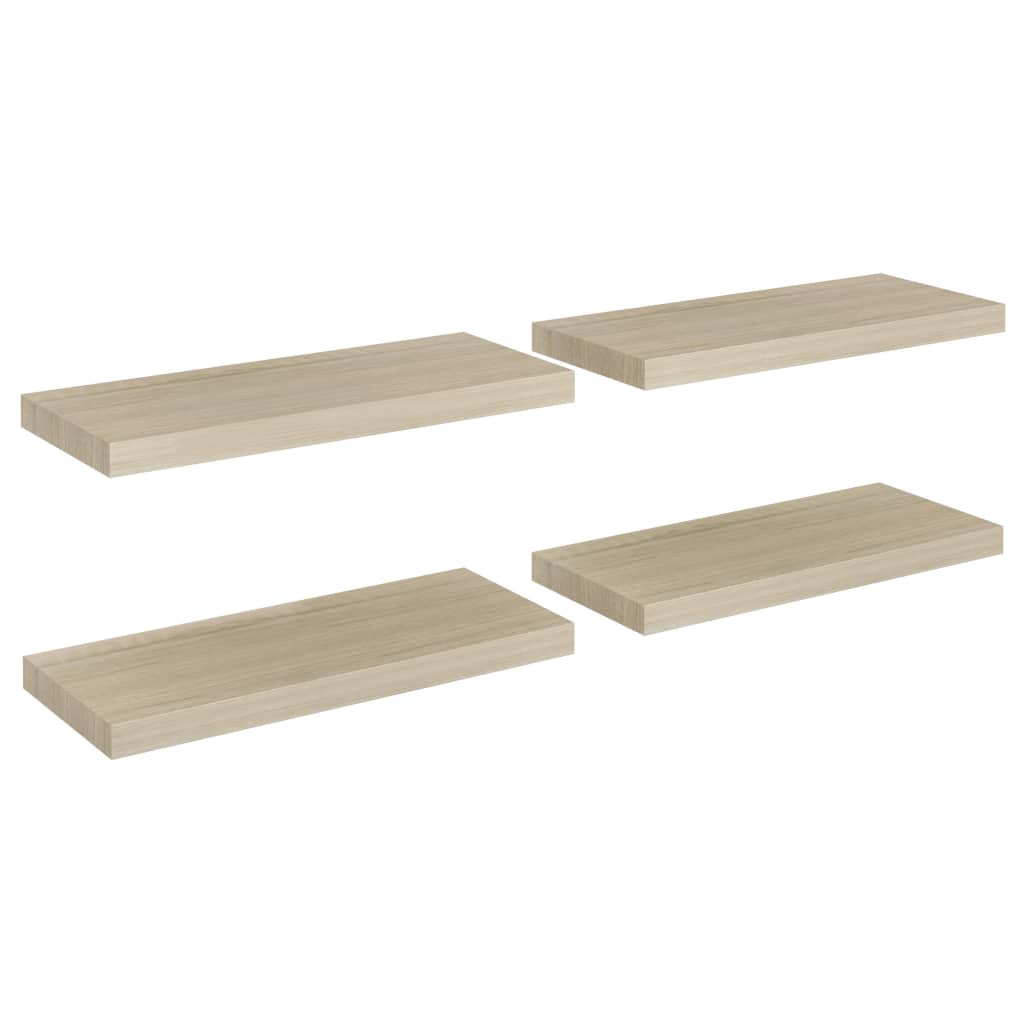 Étagères murales flottantes 4 pcs chêne 60x23,5x3,8 cm MDF - XIOS