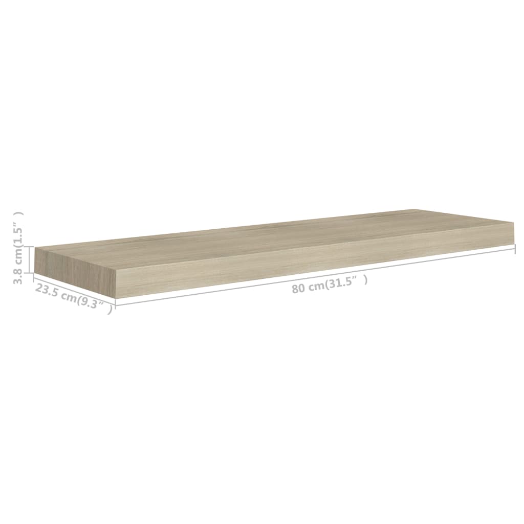 Étagère flottante murale chêne 80x23,5x3,8 cm MDF - XIOS