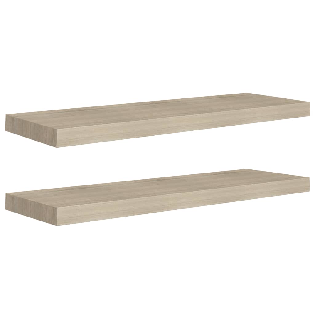 Étagères murales flottantes 2 pcs Chêne 80x23,5x3,8 cm MDF - XIOS