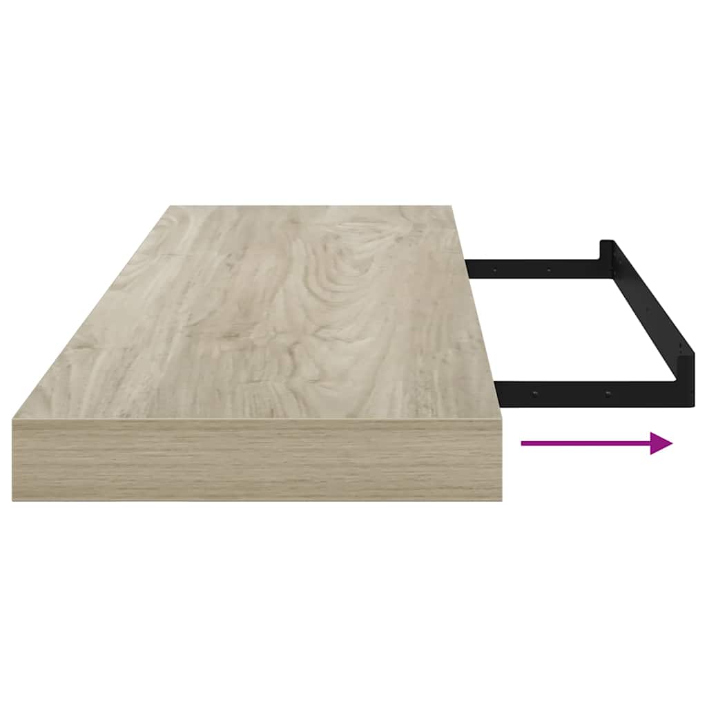 Étagères murales flottantes 2 pcs Chêne 80x23,5x3,8 cm MDF - XIOS