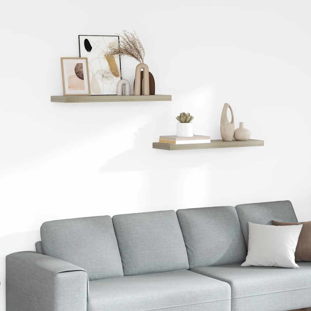 Étagères murales flottantes 2 pcs Chêne 80x23,5x3,8 cm MDF - XIOS