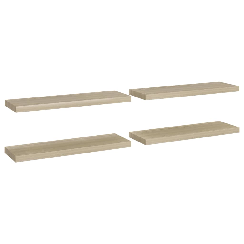 Étagères murales flottantes 4 pcs Chêne 80x23,5x3,8 cm MDF - XIOS