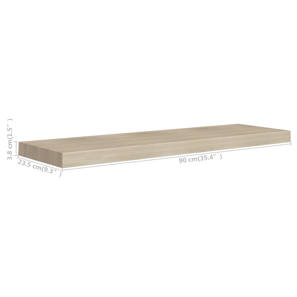 Étagère murale flottante chêne 90x23,5x3,8 cm MDF - XIOS