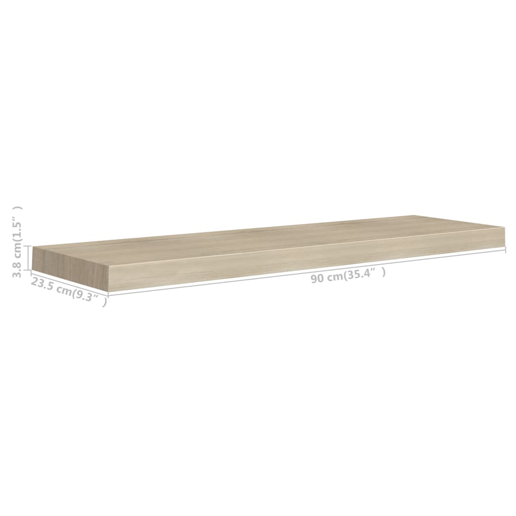 Étagères murales flottantes 2 pcs chêne 90x23,5x3,8 cm MDF - XIOS