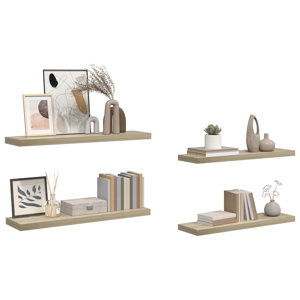 Étagères murales flottantes 4 pcs chêne 90x23,5x3,8 cm MDF - XIOS