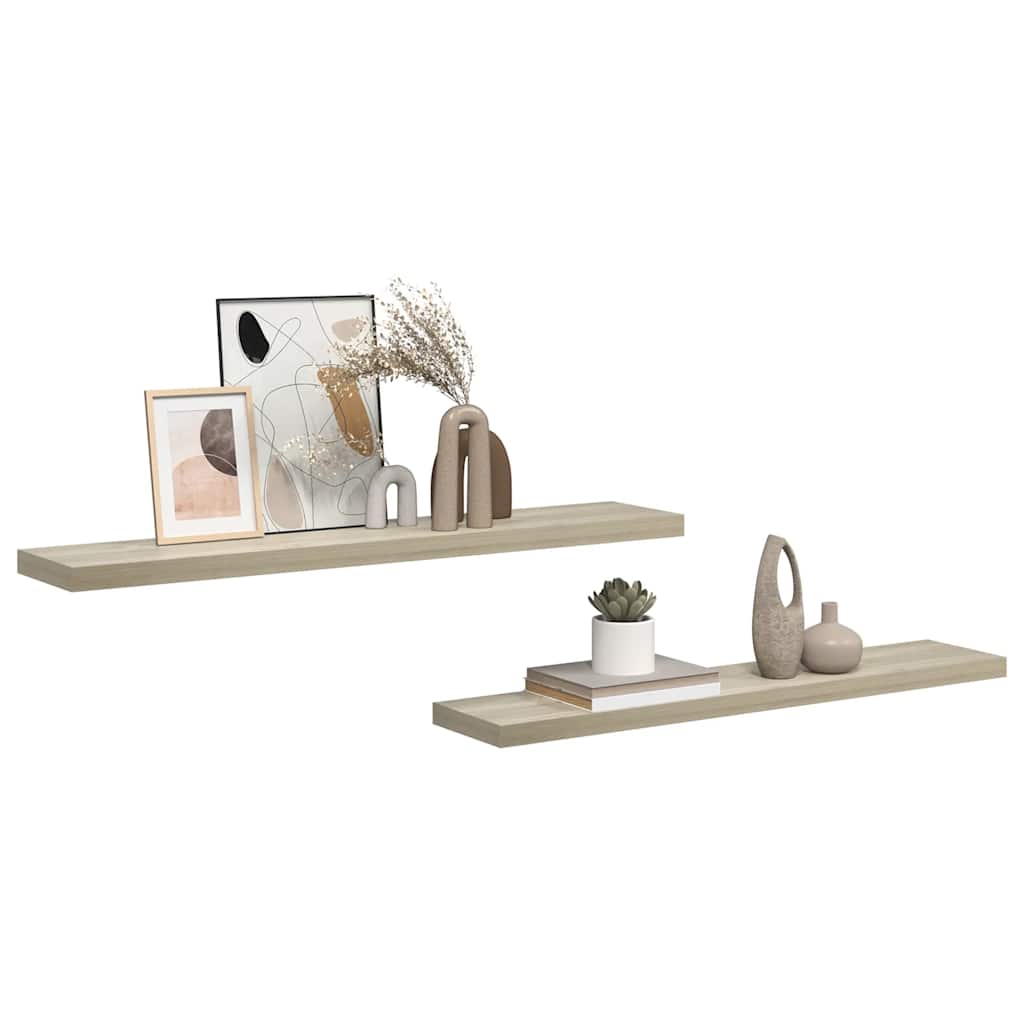 Étagères murales flottantes 2 pcs Chêne 120x23,5x3,8 cm MDF - XIOS
