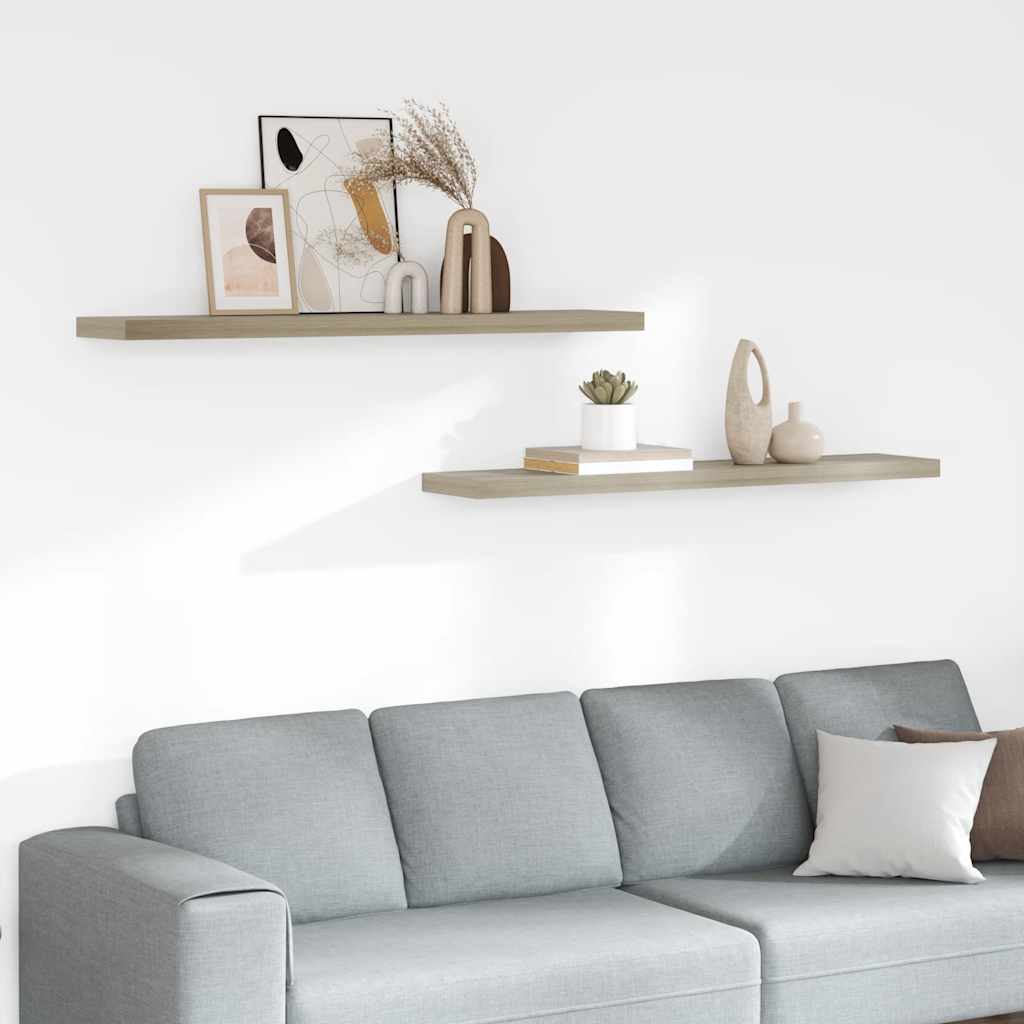 Étagères murales flottantes 2 pcs Chêne 120x23,5x3,8 cm MDF - XIOS
