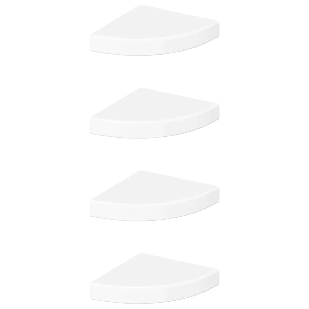 Étagères d'angle flottantes 4 pièces Blanc brillant 25 x 25 x 3,8 cm MDF - XIOS