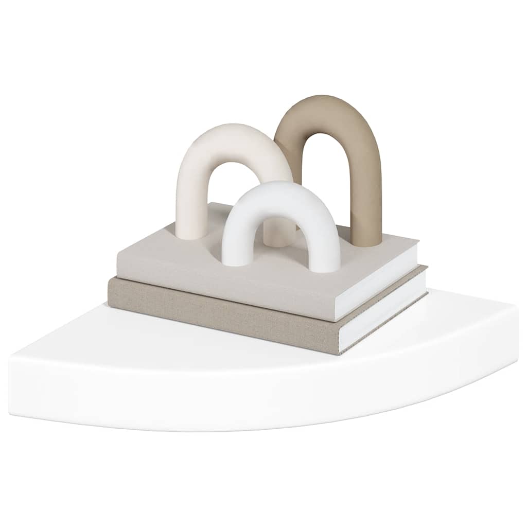 Étagères d'angle flottantes 4 pièces Blanc brillant 25 x 25 x 3,8 cm MDF - XIOS