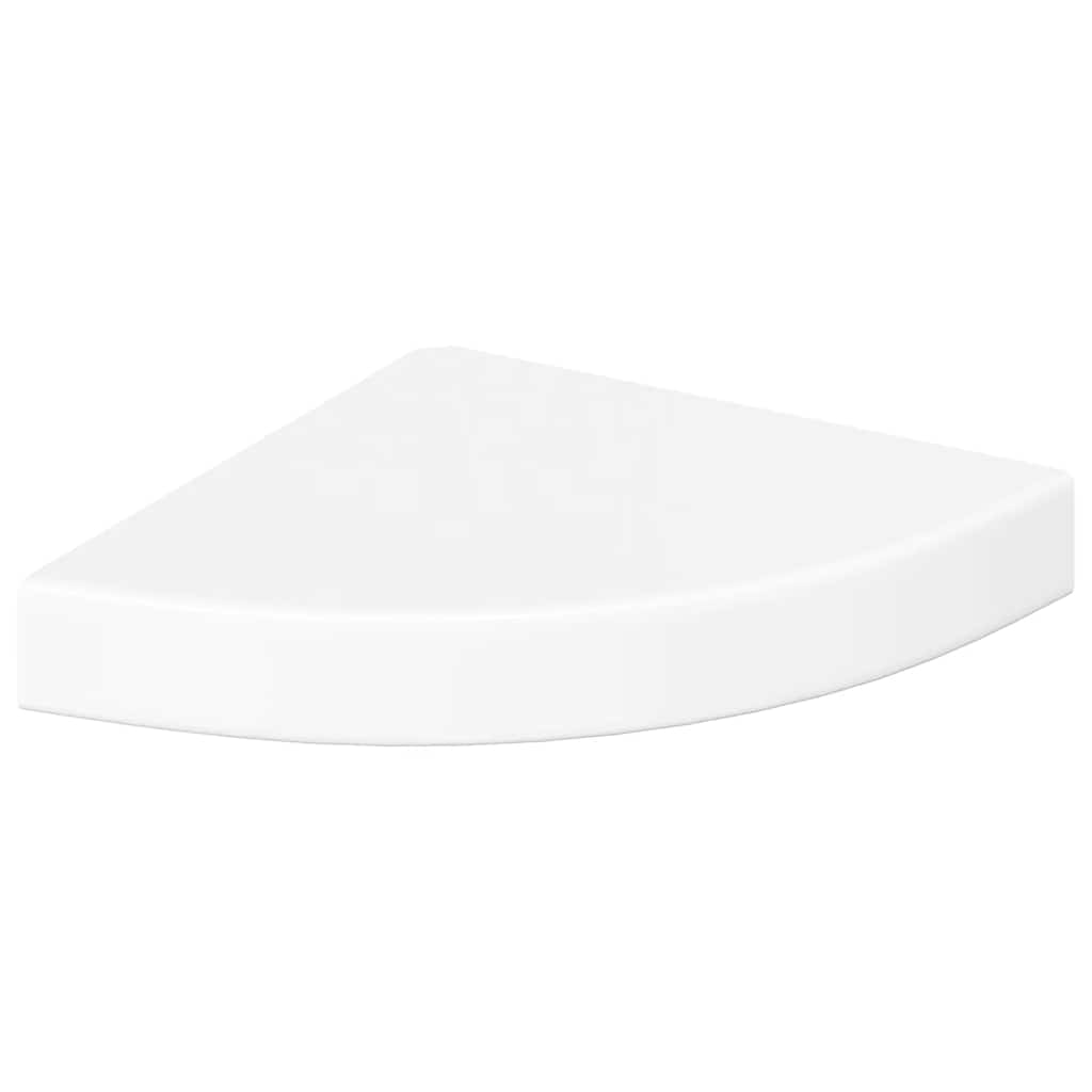 Étagères d'angle flottantes 4 pièces Blanc brillant 25 x 25 x 3,8 cm MDF - XIOS