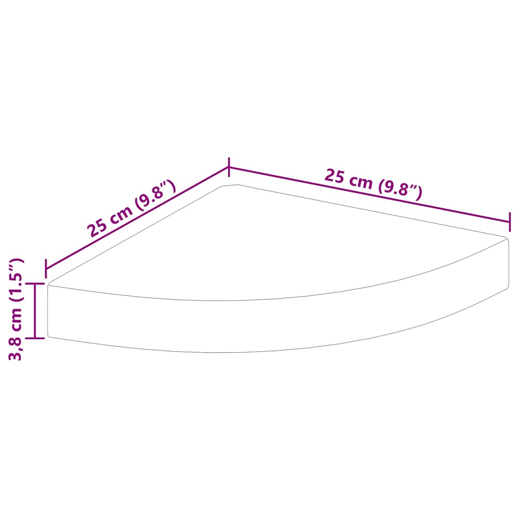 Étagères d'angle flottantes 4 pièces Blanc brillant 25 x 25 x 3,8 cm MDF - XIOS