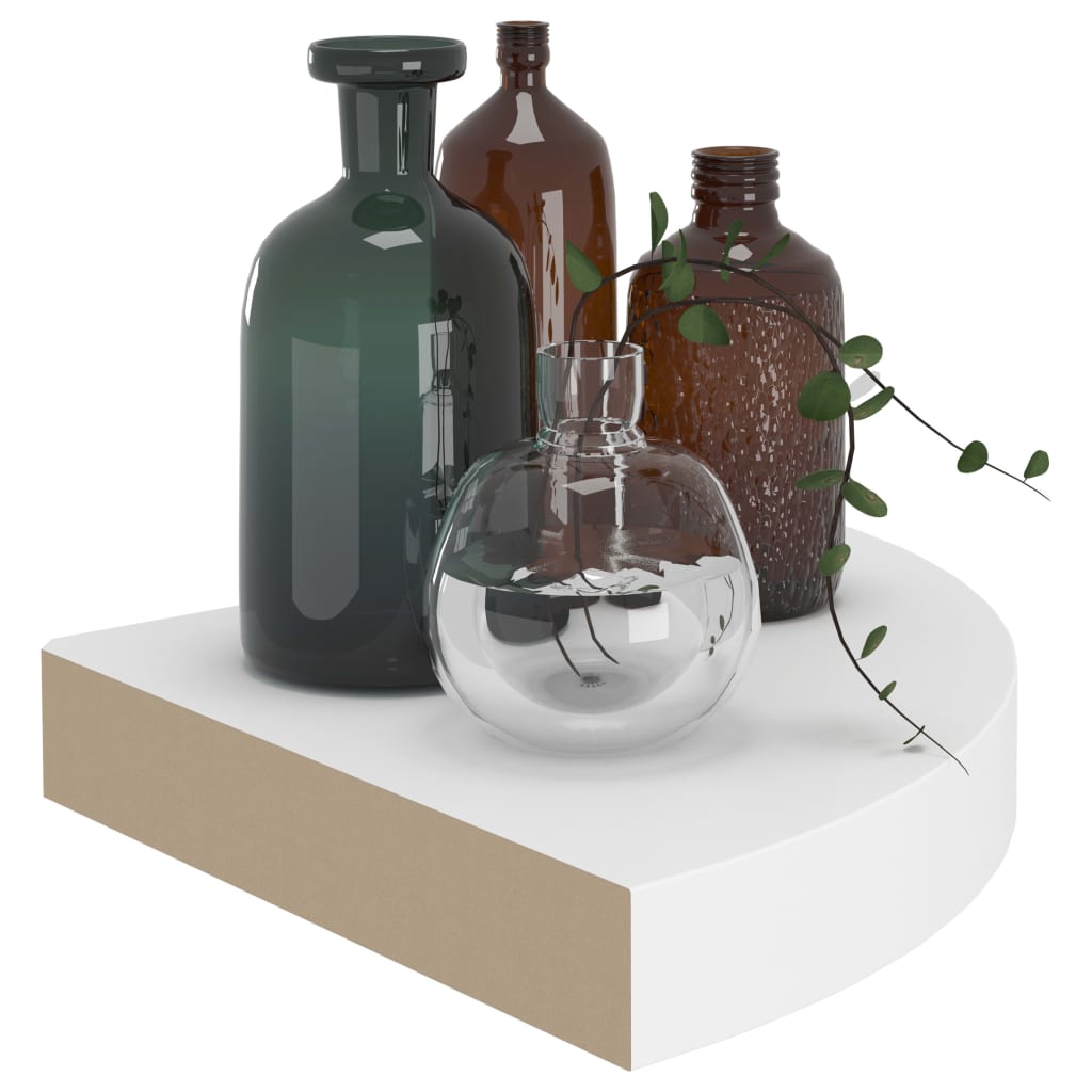 Étagères d'angle flottantes 2 pcs blanc 25x25x3,8 cm MDF - XIOS