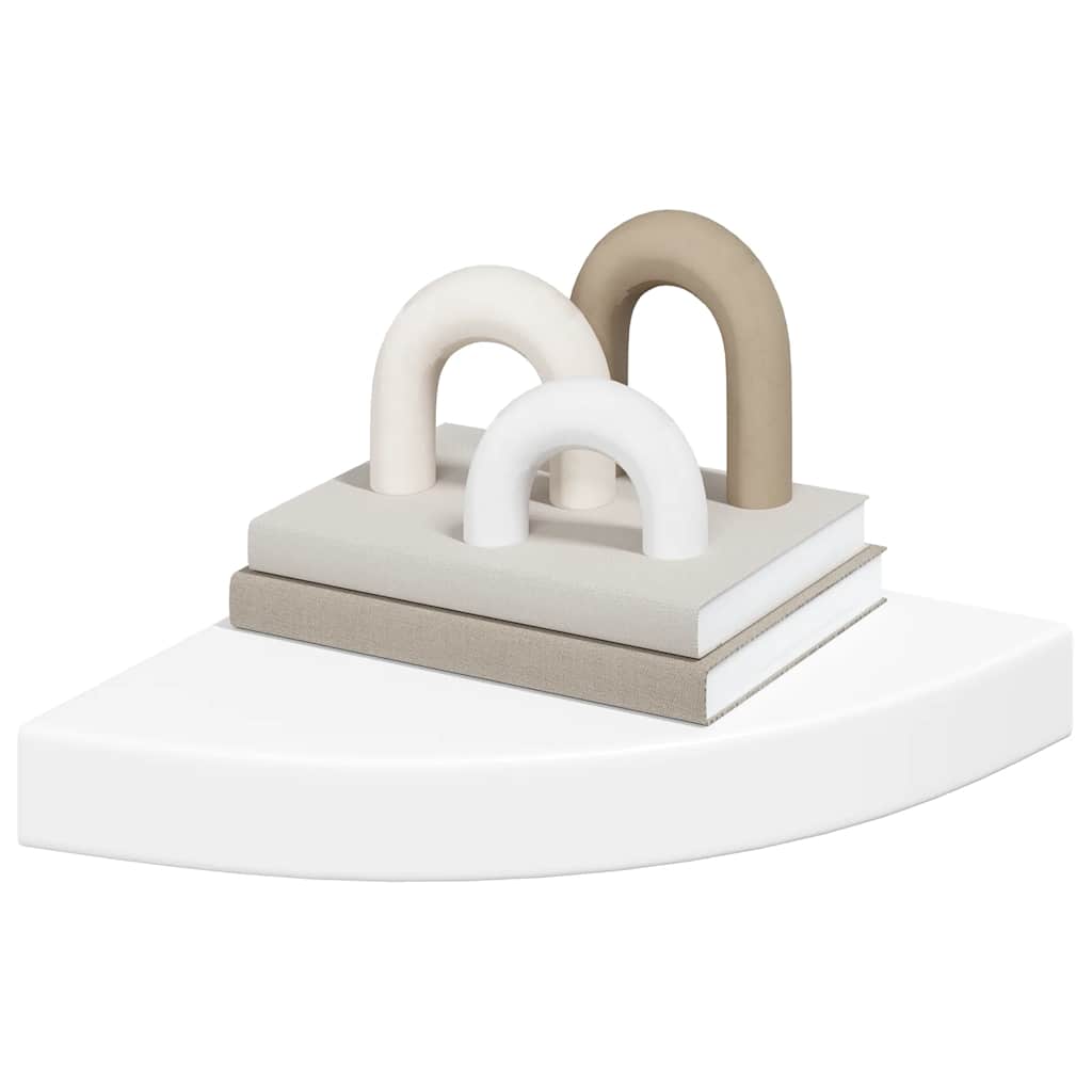 Étagères d'angle flottantes 4 pcs blanc 25x25x3,8 cm MDF - XIOS