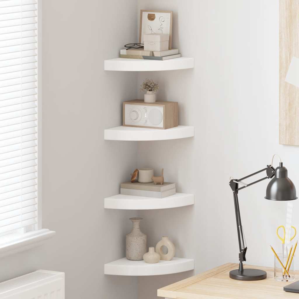 Étagères d'angle flottantes 4 pcs blanc 25x25x3,8 cm MDF - XIOS