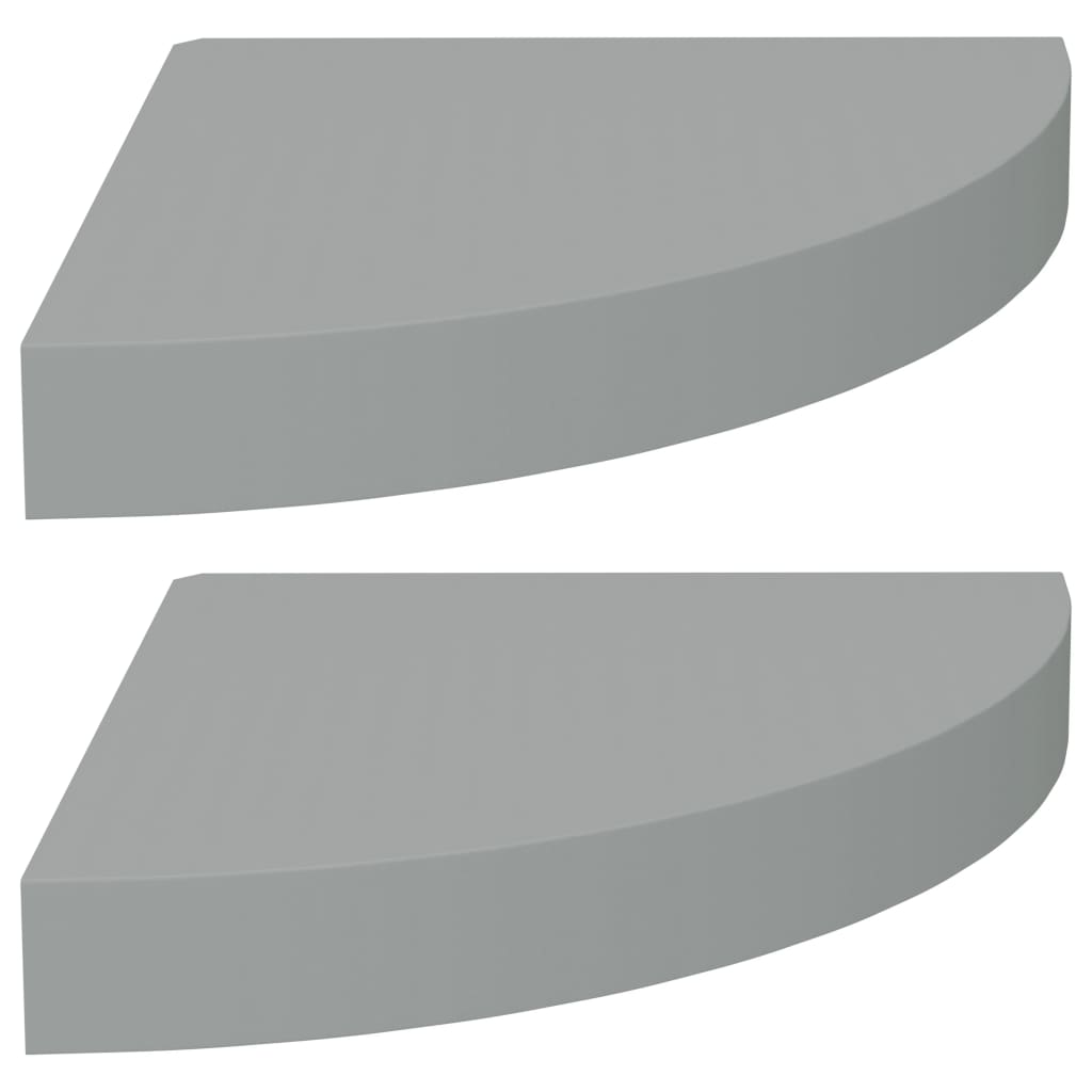 Étagères d'angle flottantes 2 pcs gris 25x25x3,8 cm MDF - XIOS