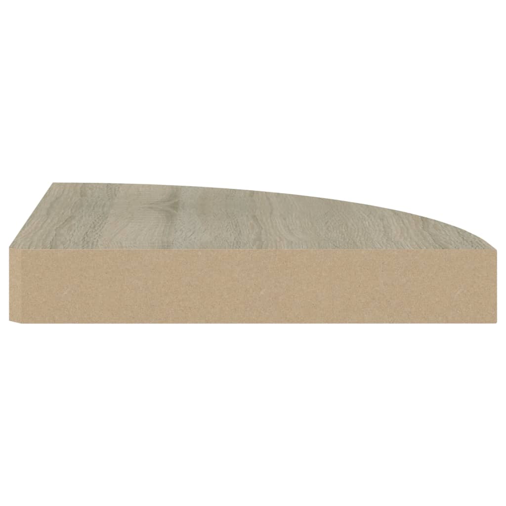 Étagère d'angle flottante chêne 25x25x3,8 cm MDF - XIOS