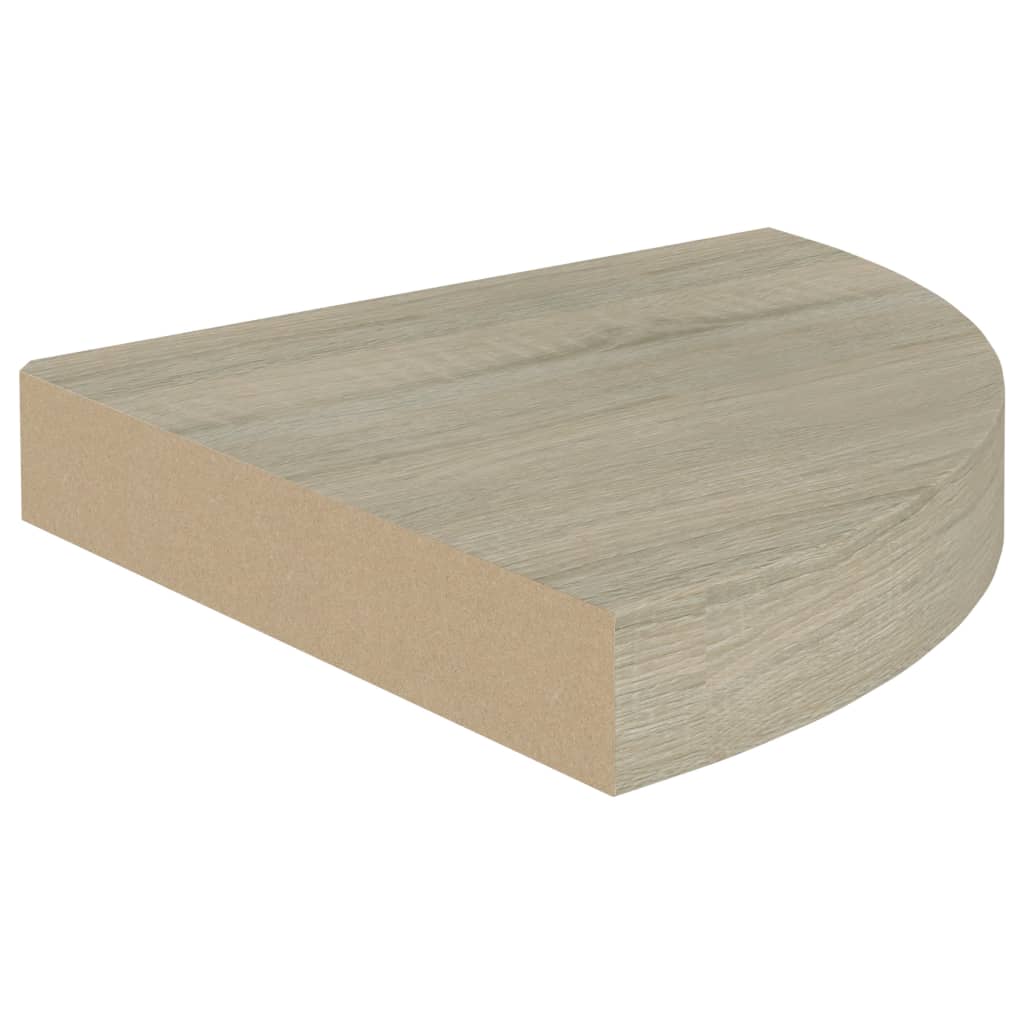 Étagères d'angle flottantes 2 pcs chêne 25x25x3,8 cm MDF - XIOS