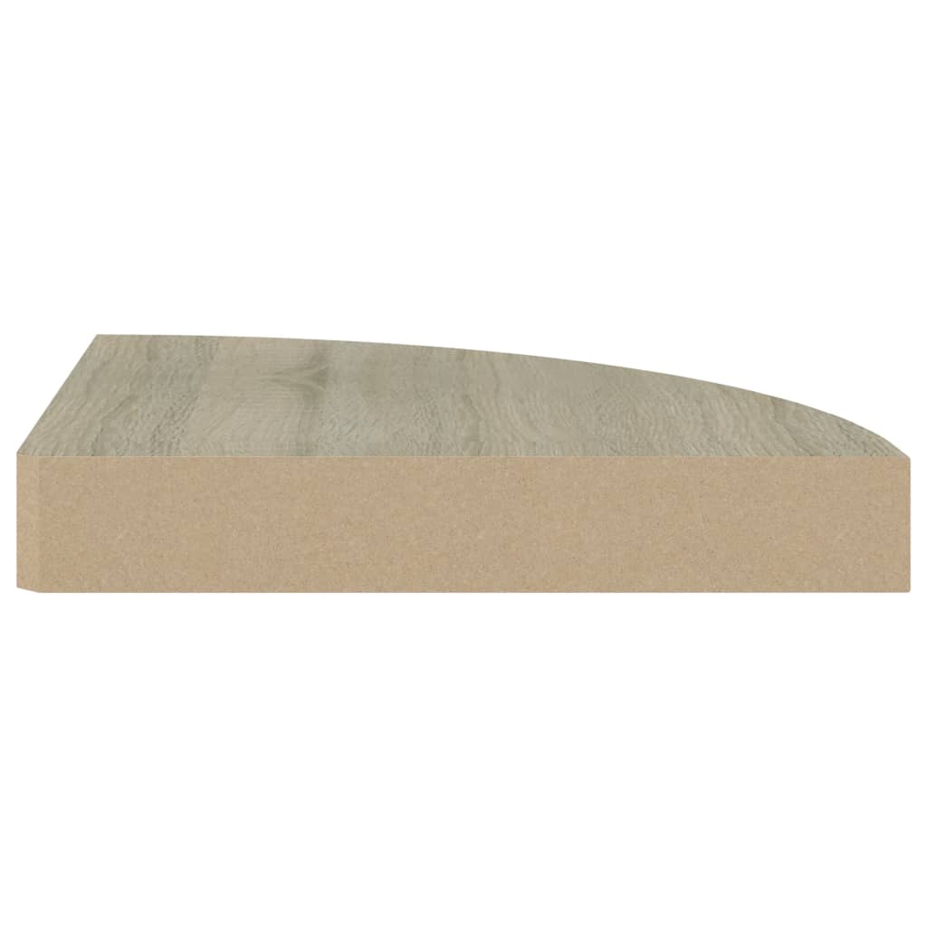 Étagères d'angle flottantes 2 pcs chêne 25x25x3,8 cm MDF - XIOS