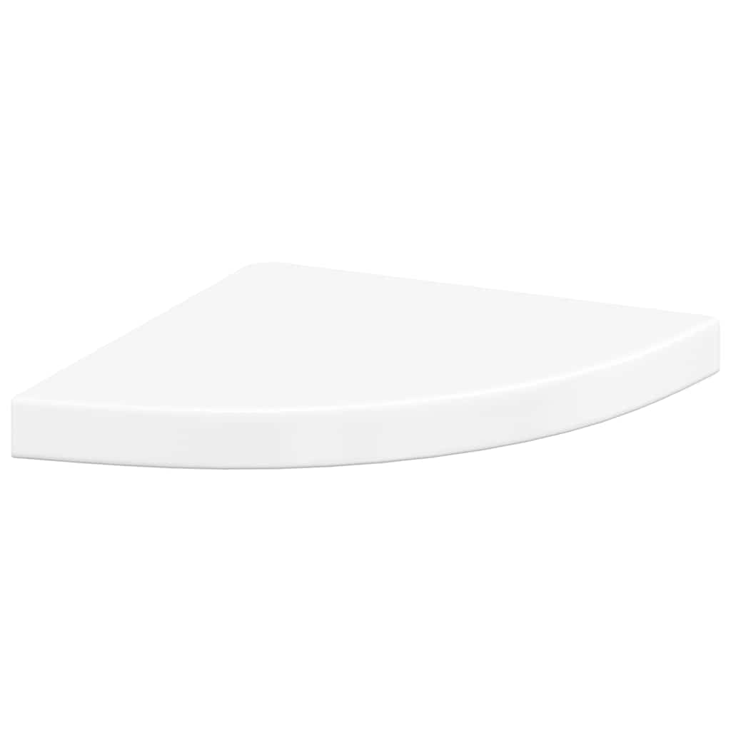 Étagères d'angle flottantes 4pcs blanc brillant 35x35x3,8cm MDF - XIOS