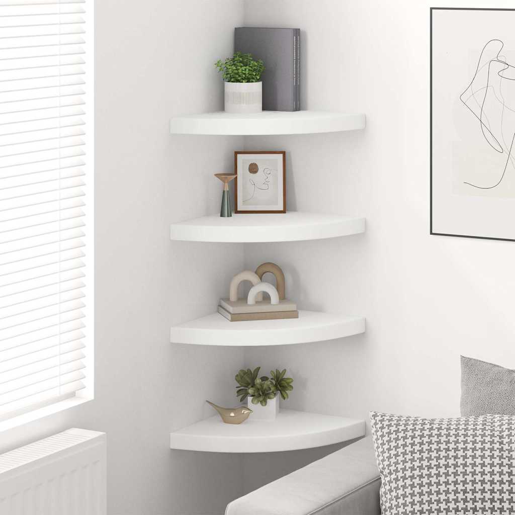 Étagères d'angle flottantes 4 pcs blanc 35x35x3,8 cm MDF - XIOS