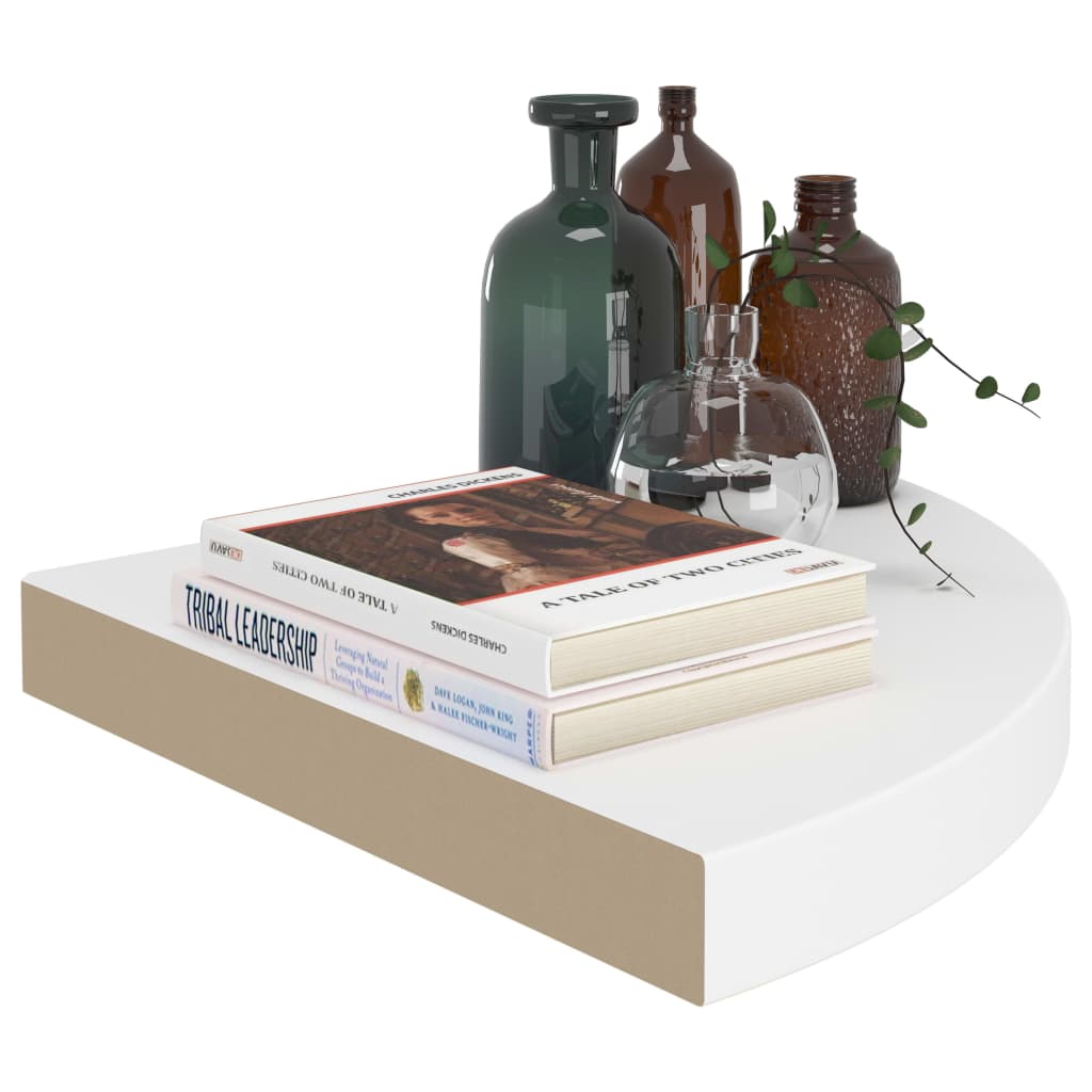 Étagères d'angle flottantes 4 pcs blanc 35x35x3,8 cm MDF - XIOS