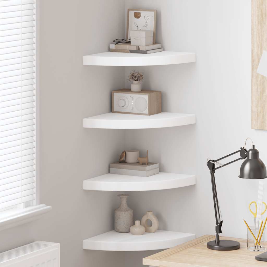 Étagères d'angle flottantes 4 pcs blanc 35x35x3,8 cm MDF - XIOS