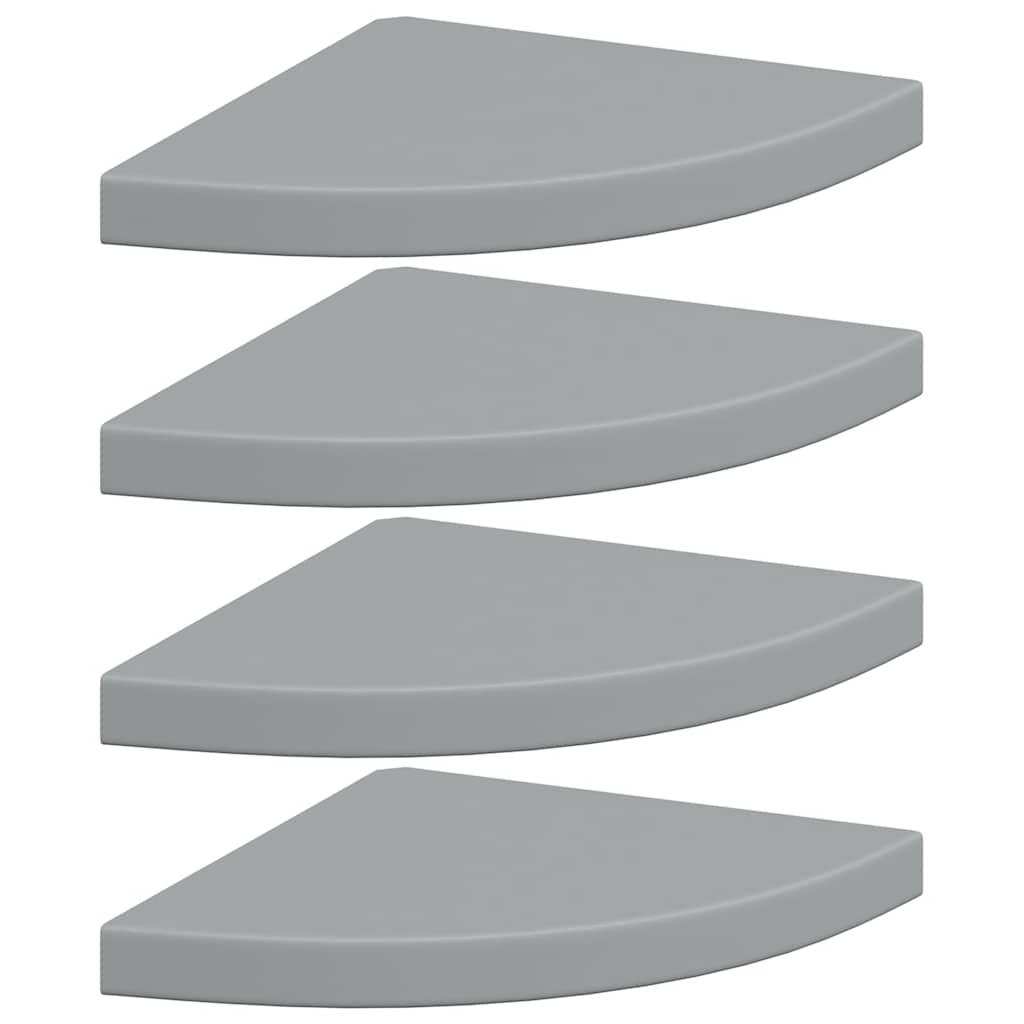 Étagères d'angle flottantes 4 pcs gris 35x35x3,8 cm MDF - XIOS