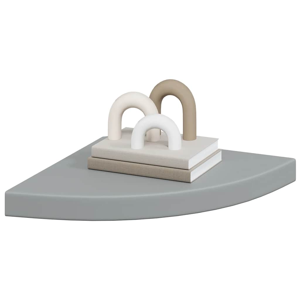 Étagères d'angle flottantes 4 pcs gris 35x35x3,8 cm MDF - XIOS