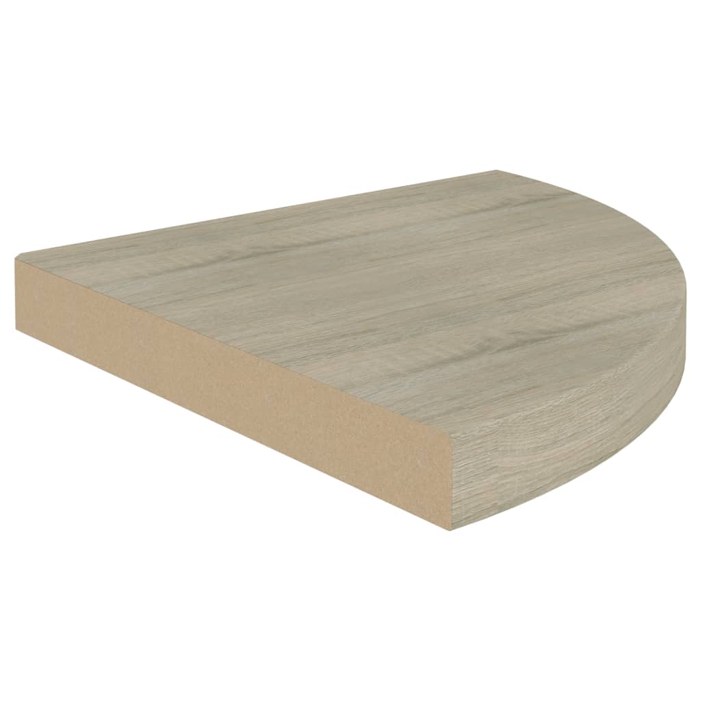 Étagères d'angle flottantes 2 pcs chêne 35x35x3,8 cm MDF - XIOS
