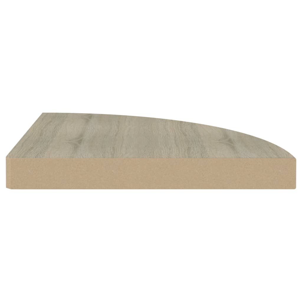 Étagères d'angle flottantes 2 pcs chêne 35x35x3,8 cm MDF - XIOS