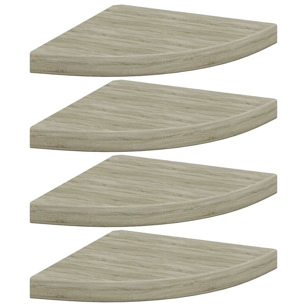 Étagères d'angle flottantes 4 pcs chêne 35x35x3,8 cm MDF - XIOS