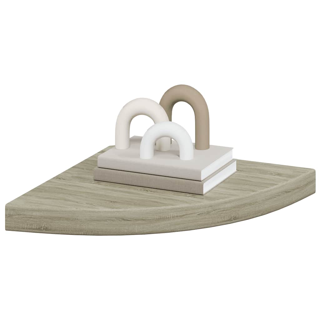 Étagères d'angle flottantes 4 pcs chêne 35x35x3,8 cm MDF - XIOS