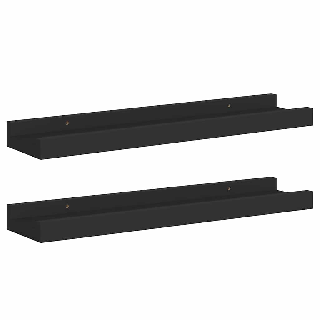 Étagères à rebord pour cadre photo 2 pcs Noir 40x9x3 cm MDF - XIOS