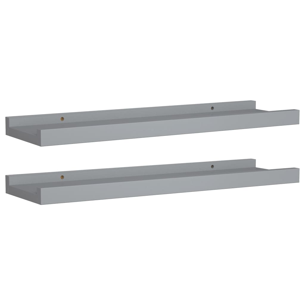 Étagères à rebord pour cadre photo 2 pcs Gris 40x9x3 cm MDF - XIOS