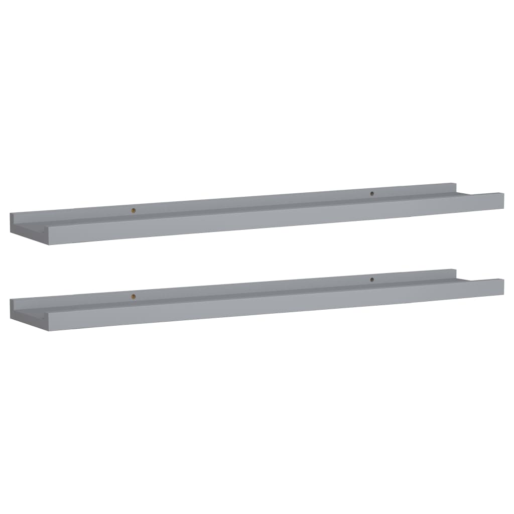 Étagères à rebord pour cadre photo 2 pcs Gris 80x9x3 cm MDF - XIOS
