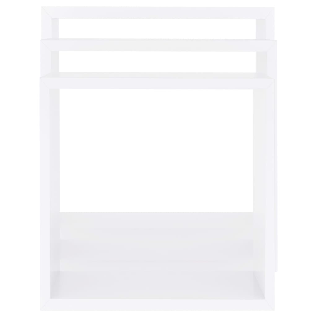 Étagères murales sous forme de cube 3 pcs Blanc MDF - XIOS