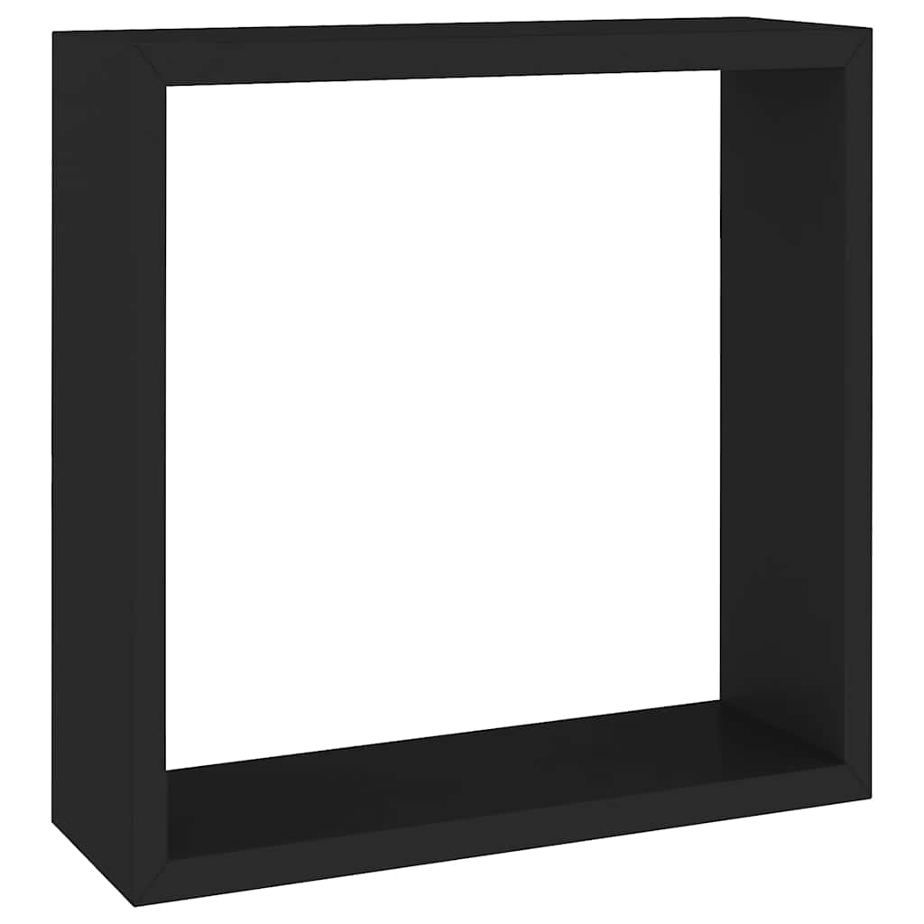 Étagères murales sous forme de cube 3 pcs Noir MDF - XIOS