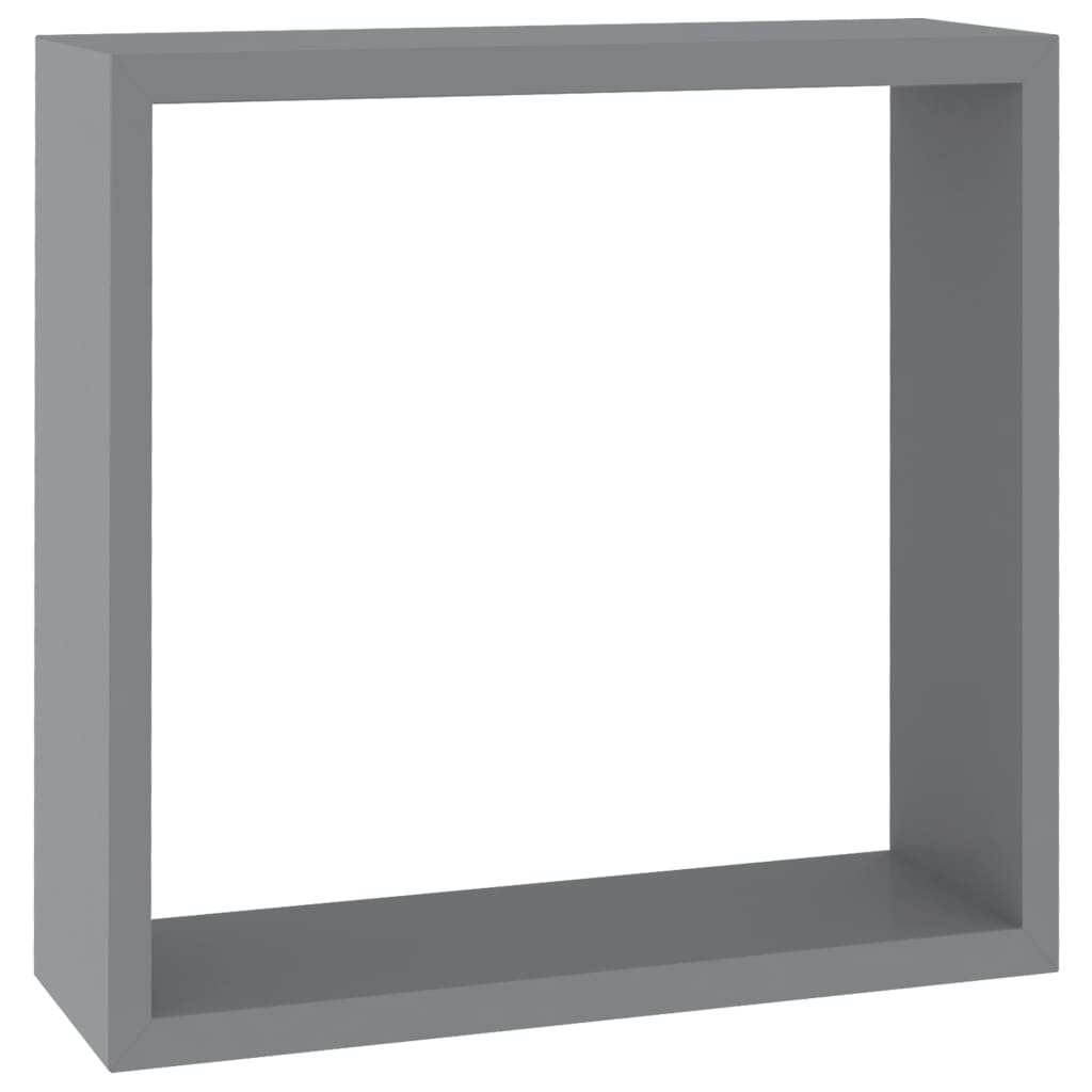 Étagères murales sous forme de cube 3 pcs Gris MDF - XIOS