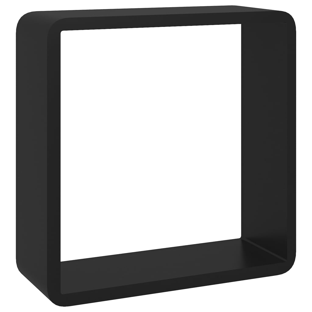 Étagères murales sous forme de cube 3 pcs Noir MDF - XIOS