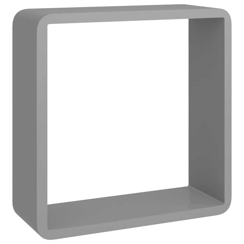 Étagères murales sous forme de cube 3 pcs Gris MDF - XIOS